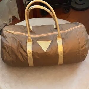 Y2K VTG *GUESS* Bronze Gold Weekender Overnight School Duffle Bag